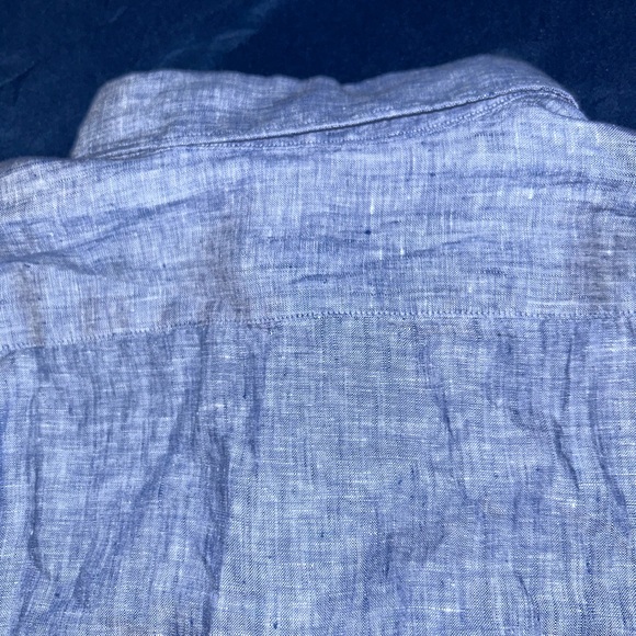 NWT Uniqlo Premium Linen Long Sleeve Shirt Men's Large NEW Blue - Picture 8 of 10